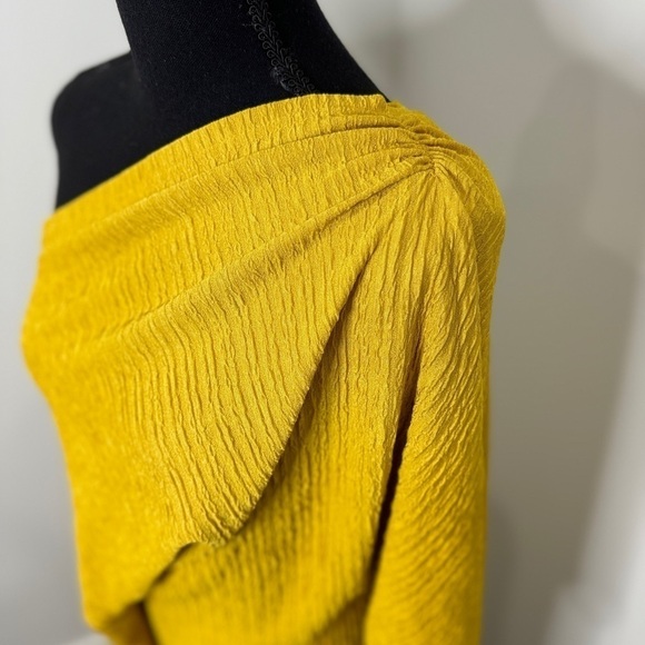 SHEIN Yellow Long Sleeve Cape Formal Dress (L) - Picture 4 of 10